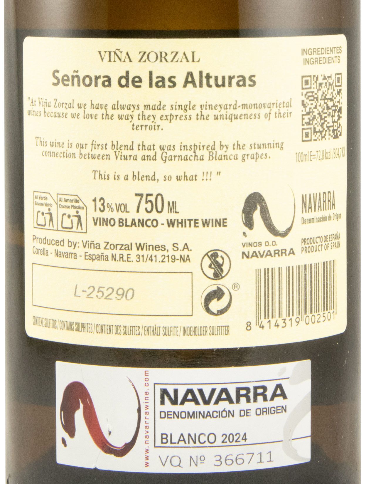 2024 Viña Zorzal Señora de las Alturas white