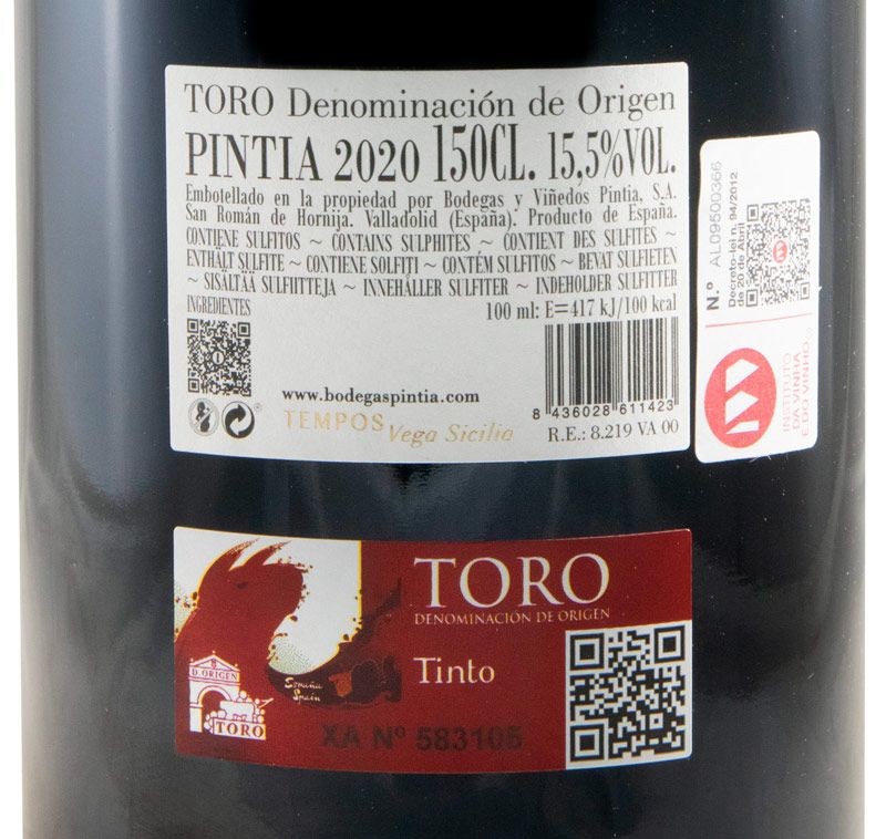 2020 Pintia Toro red 1.5L