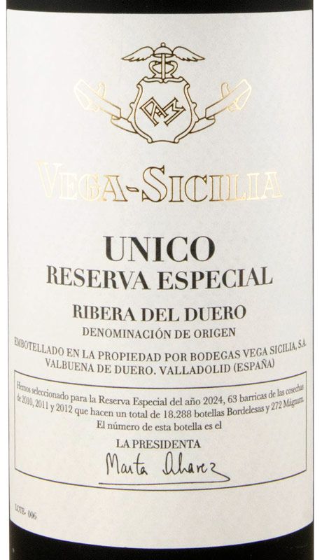 Vega-Sicilia Unico Reserva Especial Ribera del Duero 2024 Release tinto
