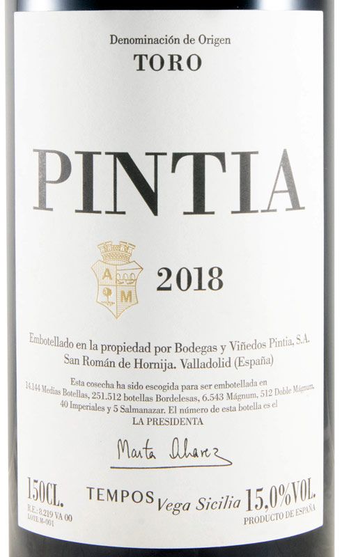 2018 Pintia Toro tinto 1,5L