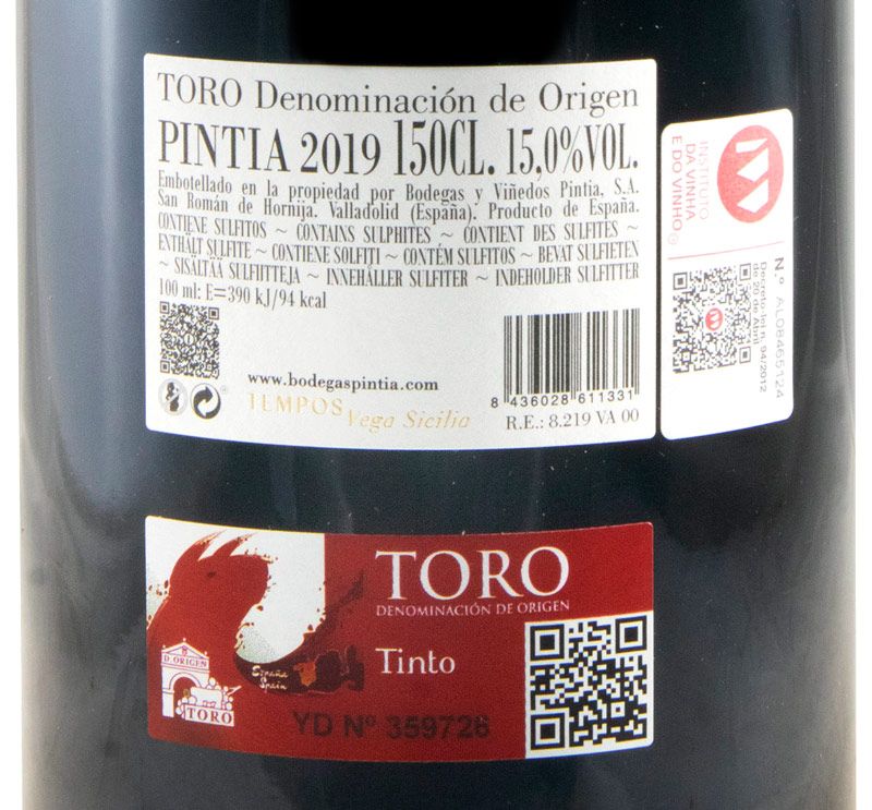 2019 Pintia Toro red 1.5L