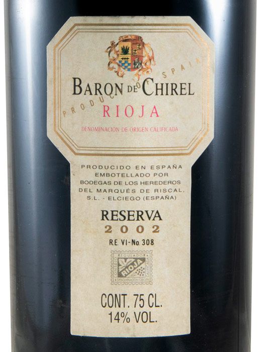 2002 Marqués de Riscal Baron de Chirel Reserva Rioja tinto