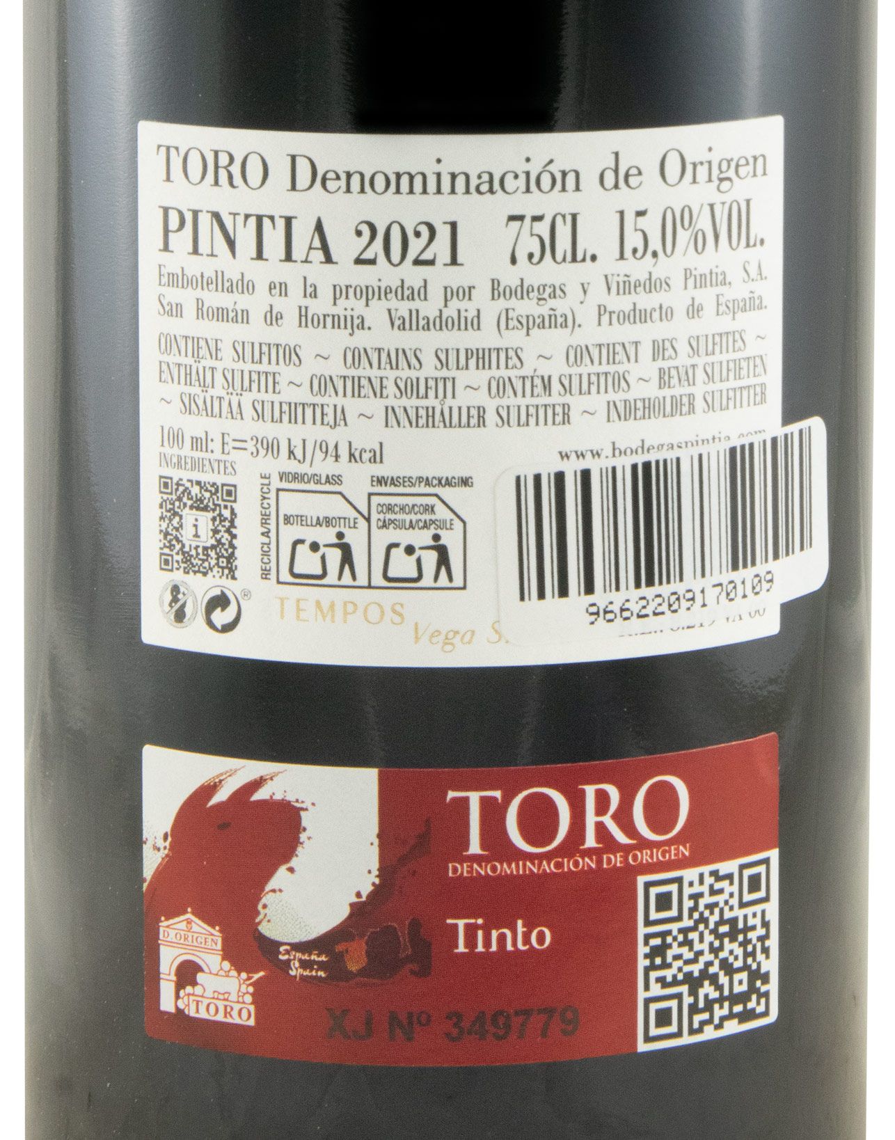 2021 Pintia Toro tinto