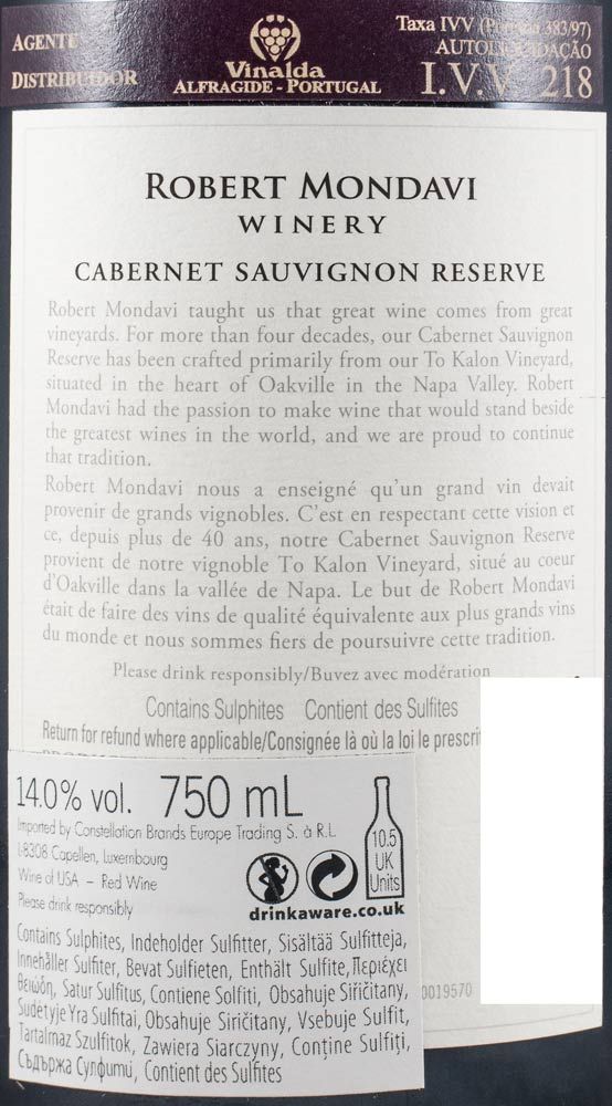 2011 Robert Mondavi To Kalon Vineyard Reserve tinto
