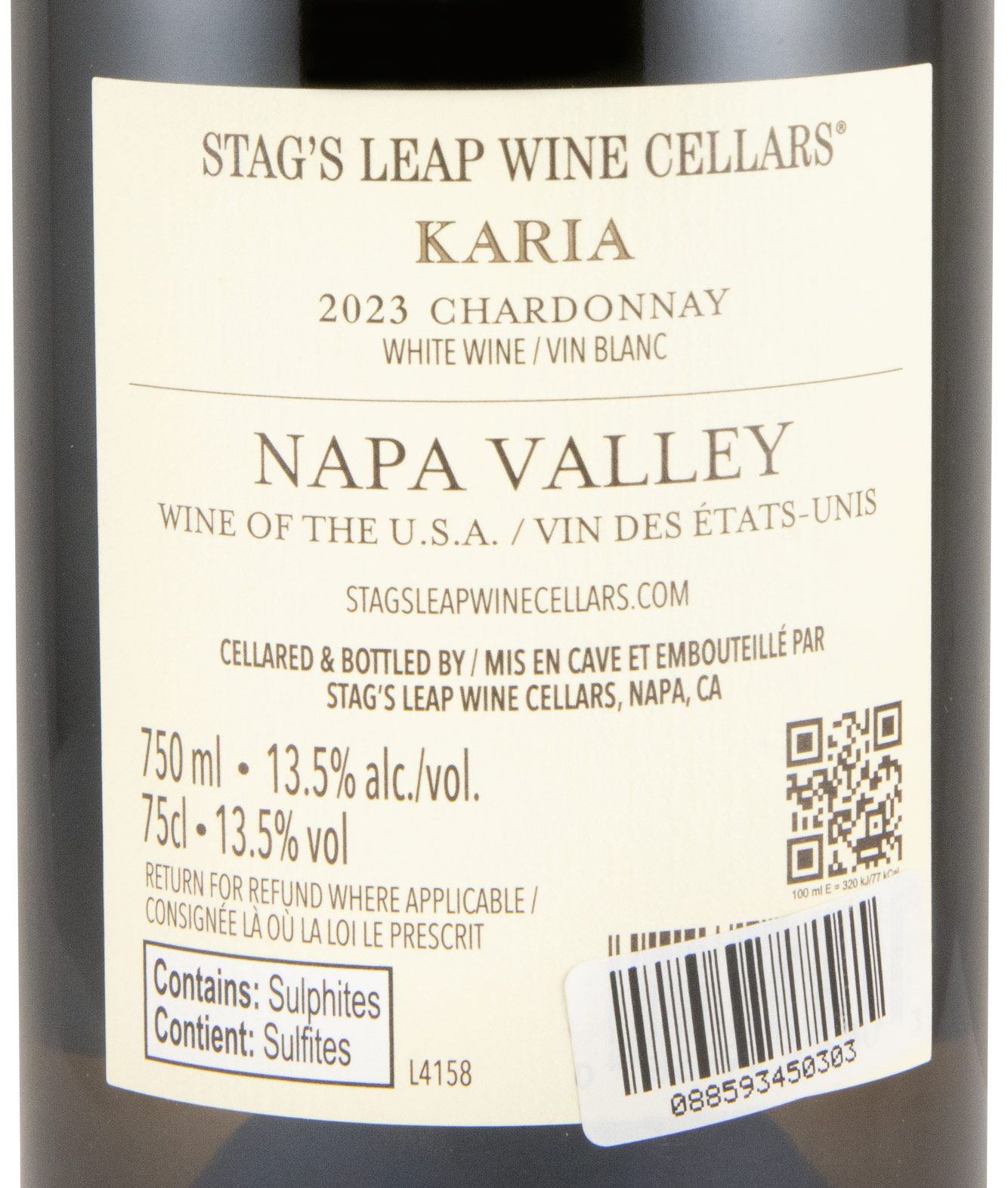 2023 Stag's Leap Karia Chardonnay branco