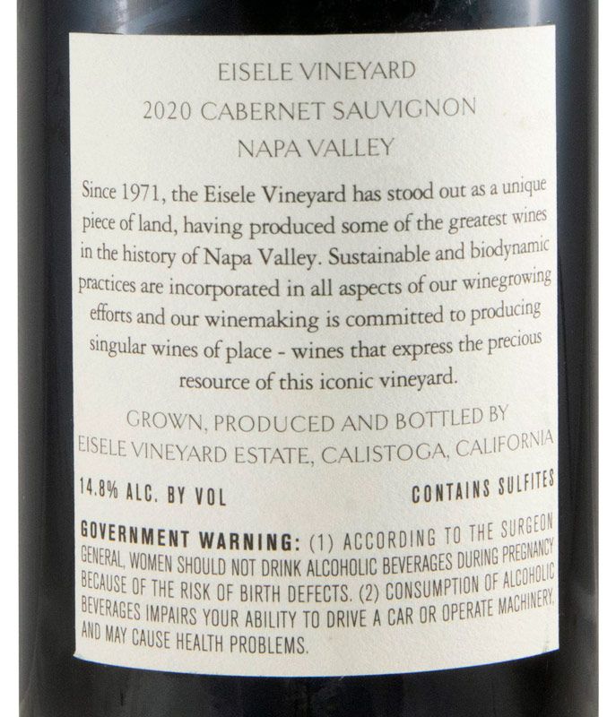 2020 Eisele Vineyard Cabernet Sauvignon Napa Valley red