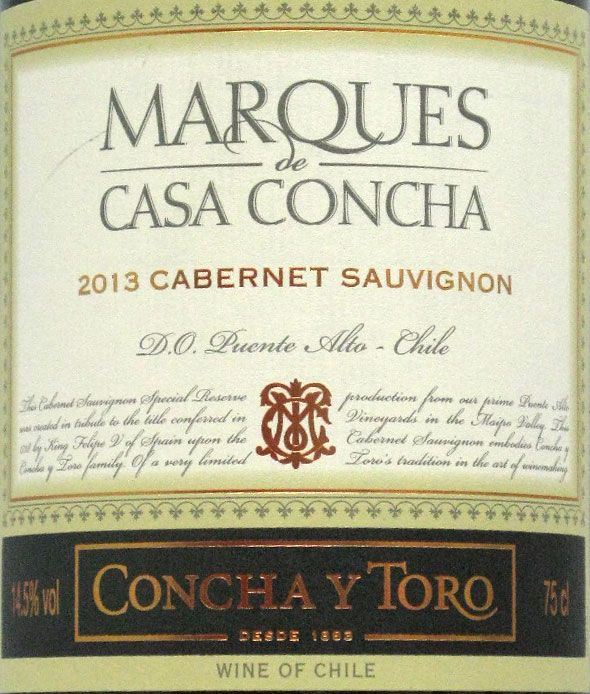 2013 Concha Y Toro Marques de Casa Concha Cabernet Sauvignon tinto