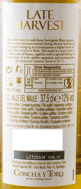 2013 Concha Y Toro Sauvignon Blanc Late Harvest Valle del Maule white 37.5cl