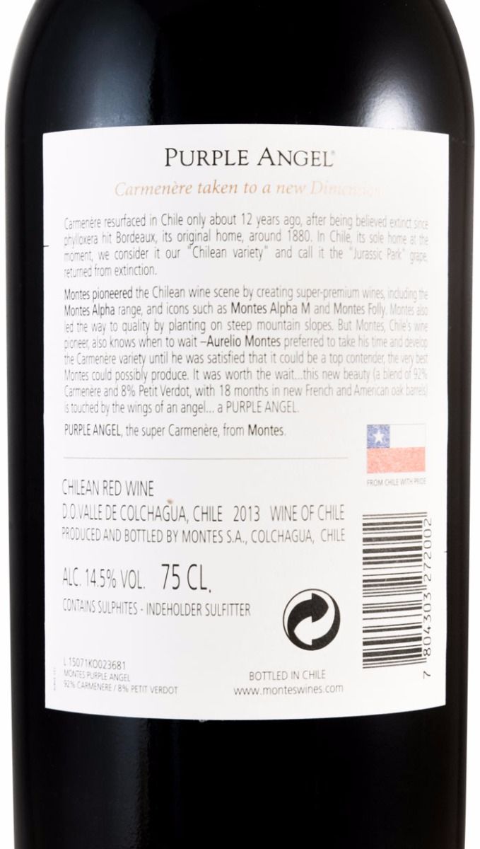 2013 Montes Purple Angel Valle de Colchagua red