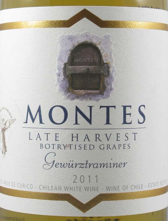 2011 Montes Gewürztraminer Colheita Tardia Valle de Colchagua branco 37,5cl