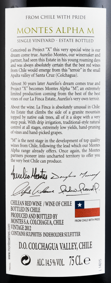2012 Montes Alpha M Apalta Valle de Colchagua tinto