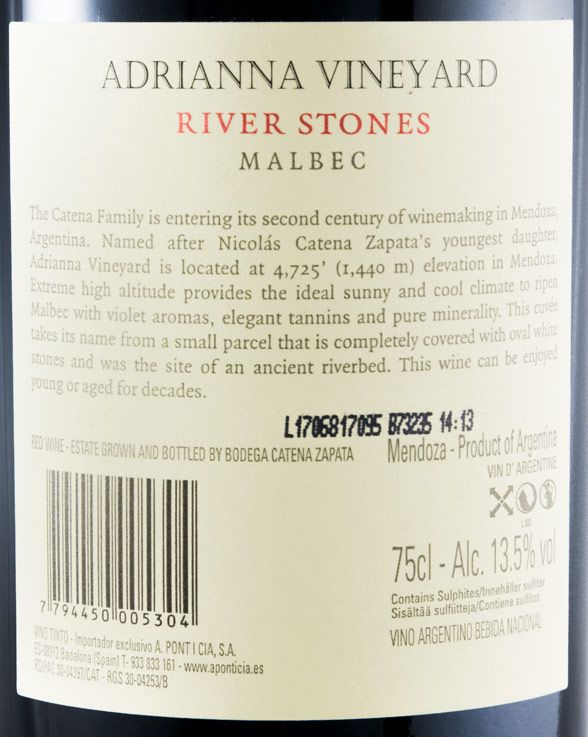 2013 Catena Zapata Adrianna River Stones Vineyard red