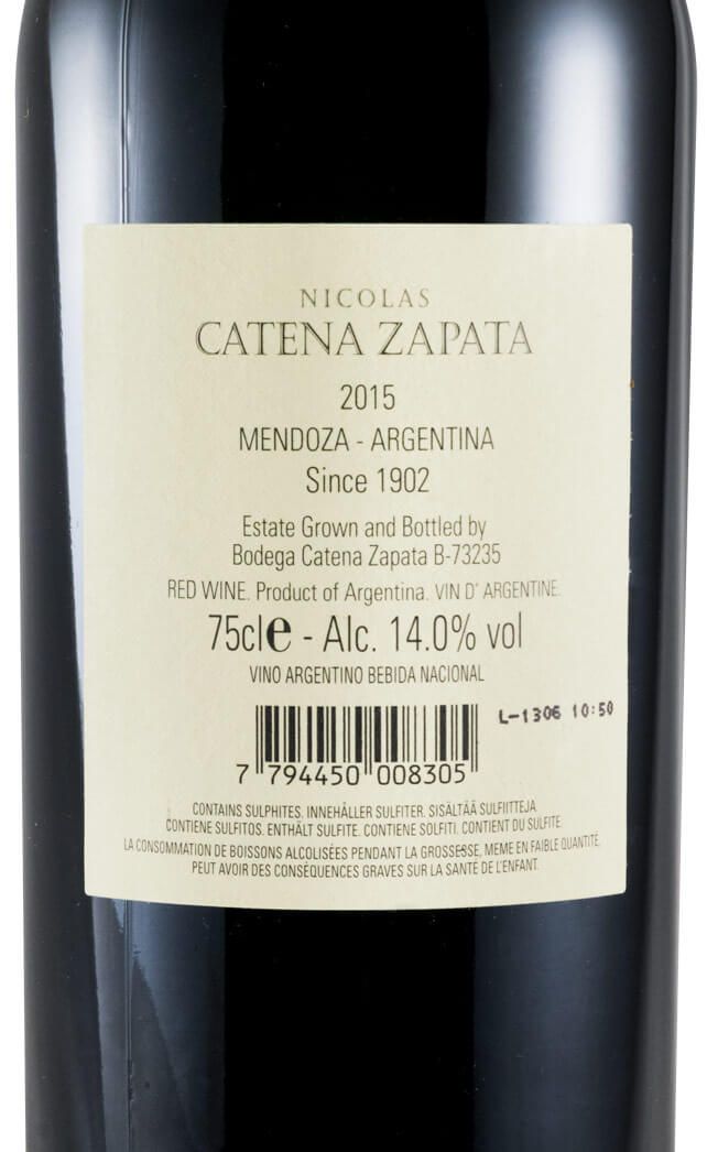 2015 Catena Zapata Nicolas red