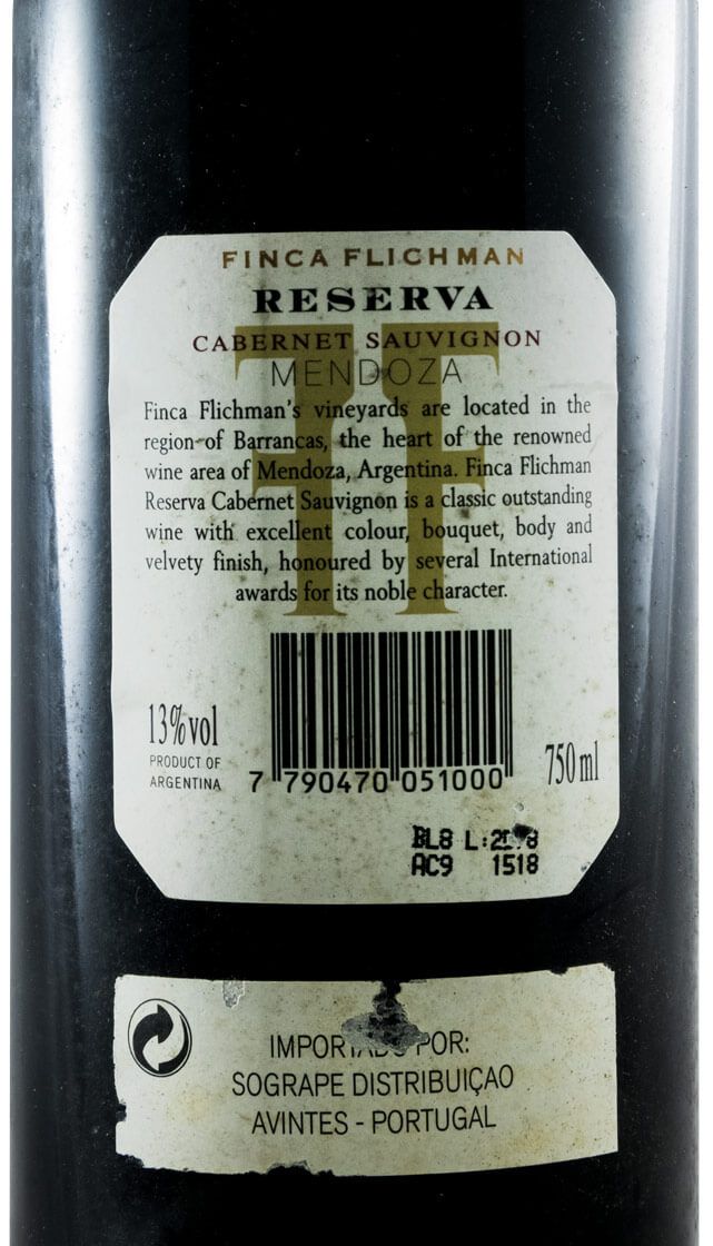 1996 Finca Flichman Cabernet Sauvignon Reserva red