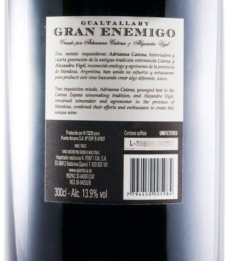 2013 Gran Enemigo Gualtallary tinto 3L