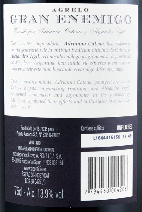 2011 Gran Enemigo Agrelo Cabernet Franc Mendoza red