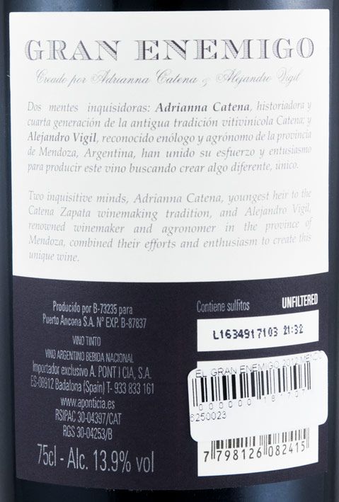 2012 Gran Enemigo Mendoza tinto