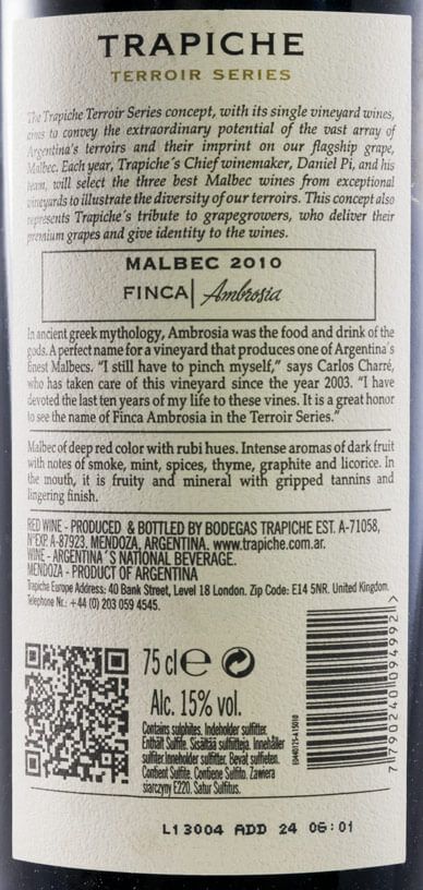2010 Trapiche Viña Ambrosia tinto