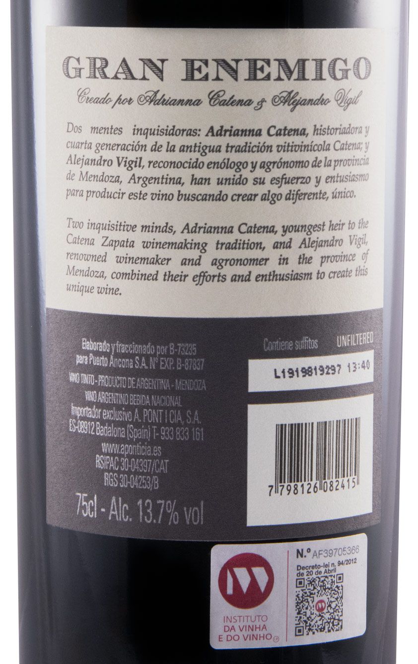2015 Gran Enemigo Mendoza red
