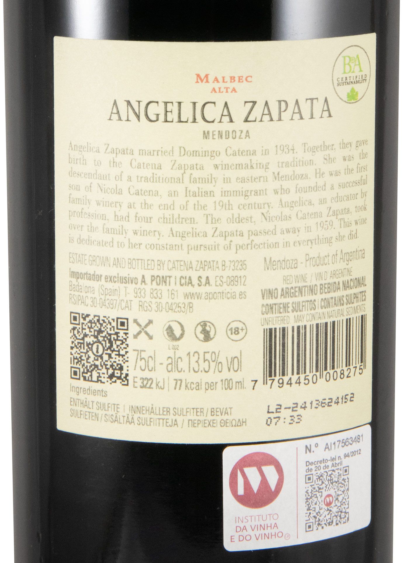 2020 Catena Zapata Angelica Zapata Malbec red