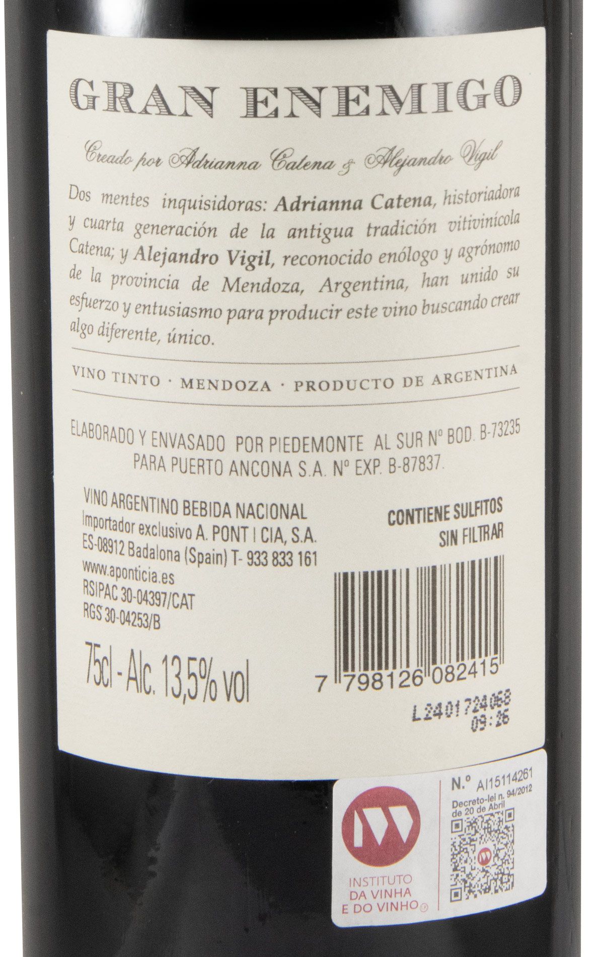 2020 Gran Enemigo Mendoza tinto