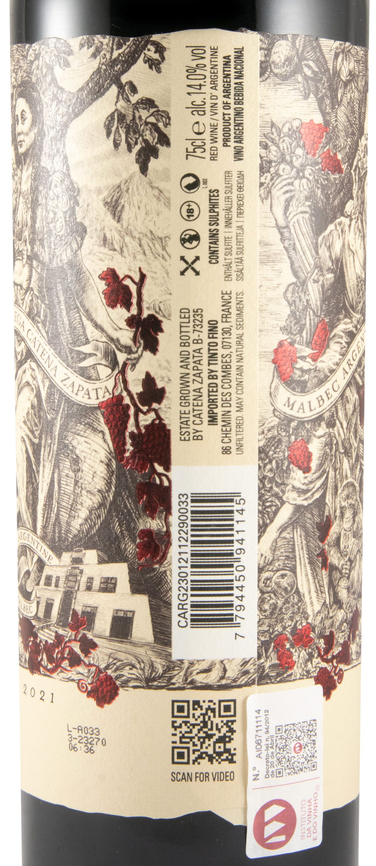 2021 Catena Zapata Malbec Argentino red