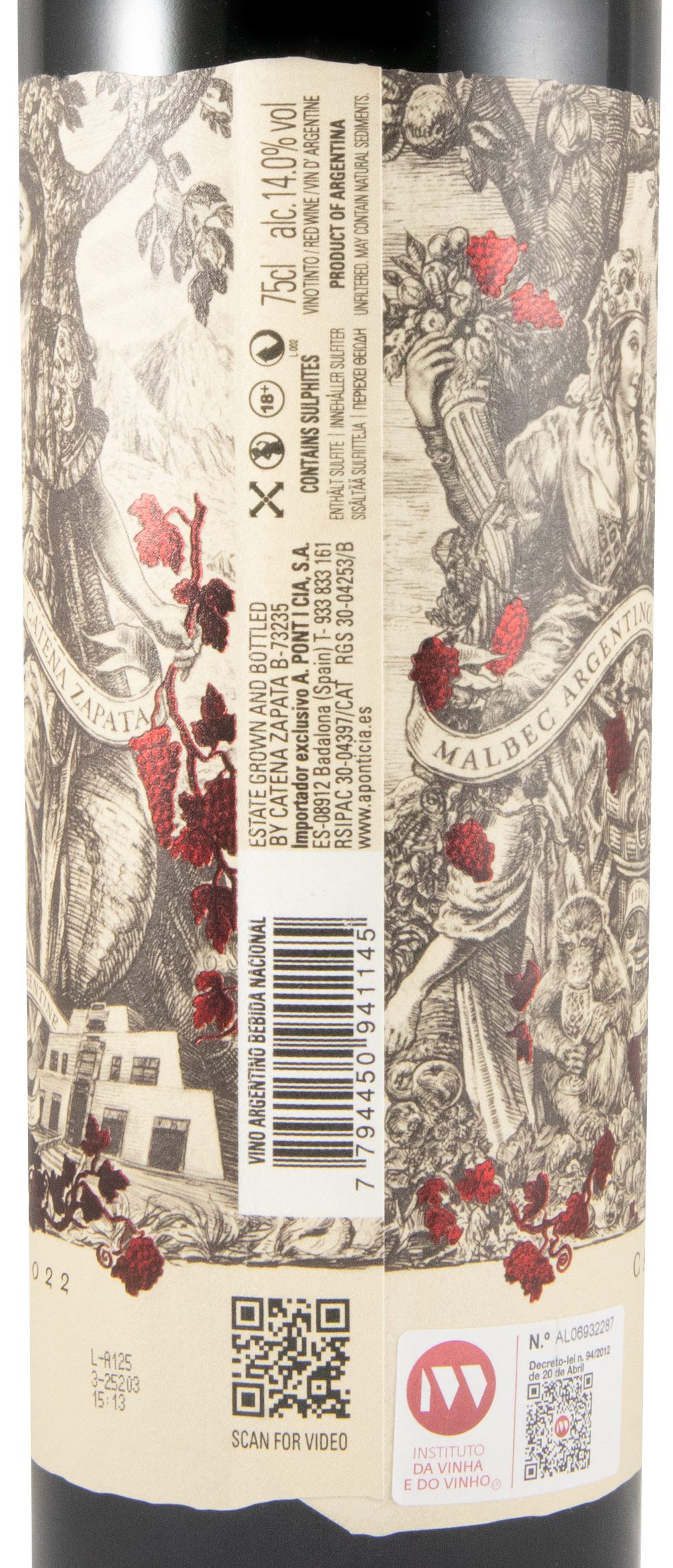 2022 Catena Zapata Argentino Malbec red