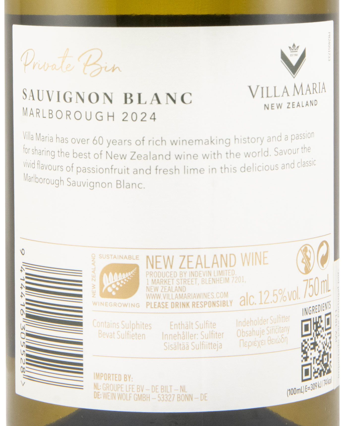 2024 Villa Maria Private Bin Sauvignon Blanc Marlborough branco