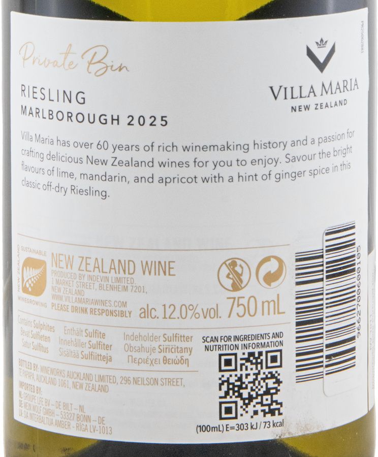 2025 Villa Maria Private Bin Riesling branco