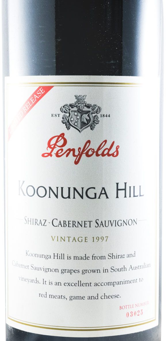 1997 Penfolds Koonunga Hill Shiraz & Cabernet Sauvignon Barossa Valley tinto 1,5L