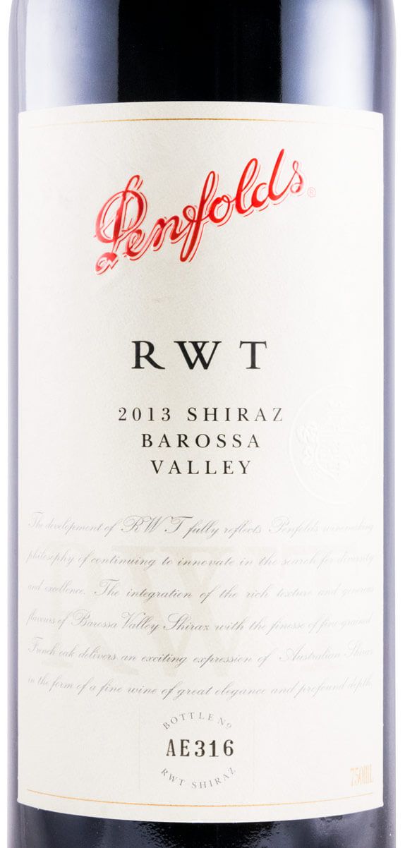 2013 Penfolds RWT Shiraz Barossa Valley tinto