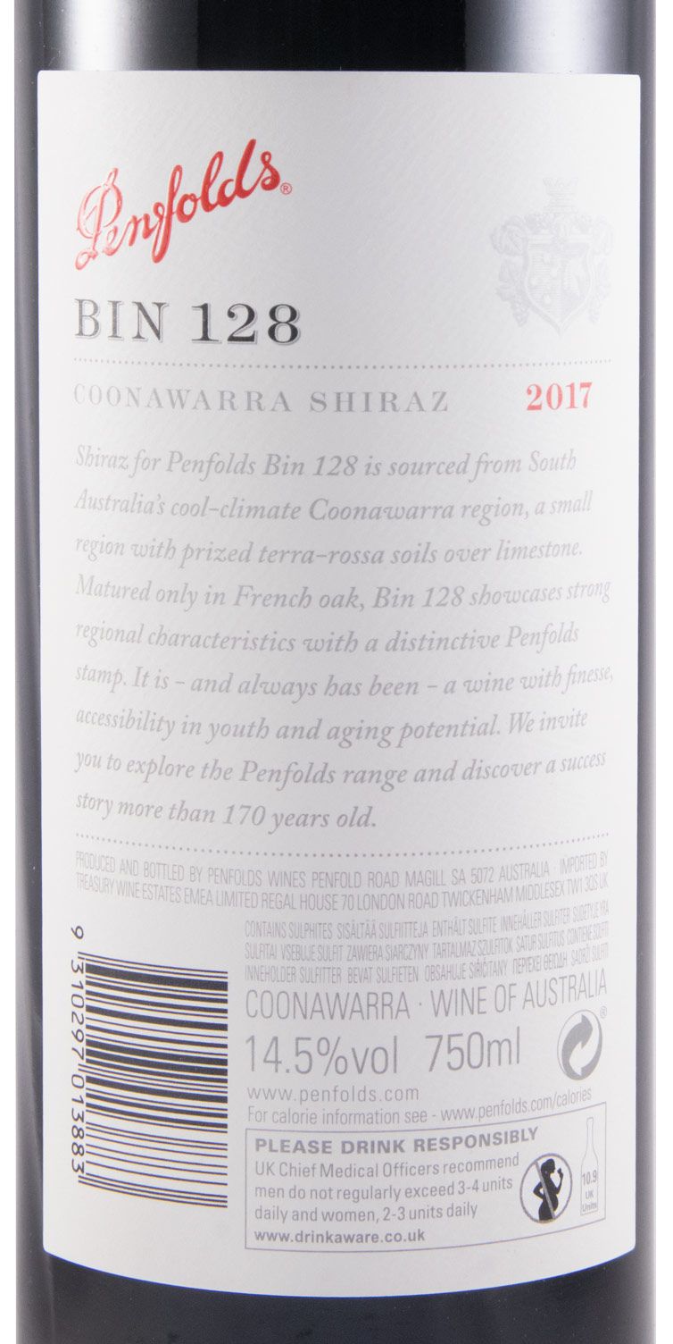 2017 Penfolds Bin 128 Shiraz Coonawarra red