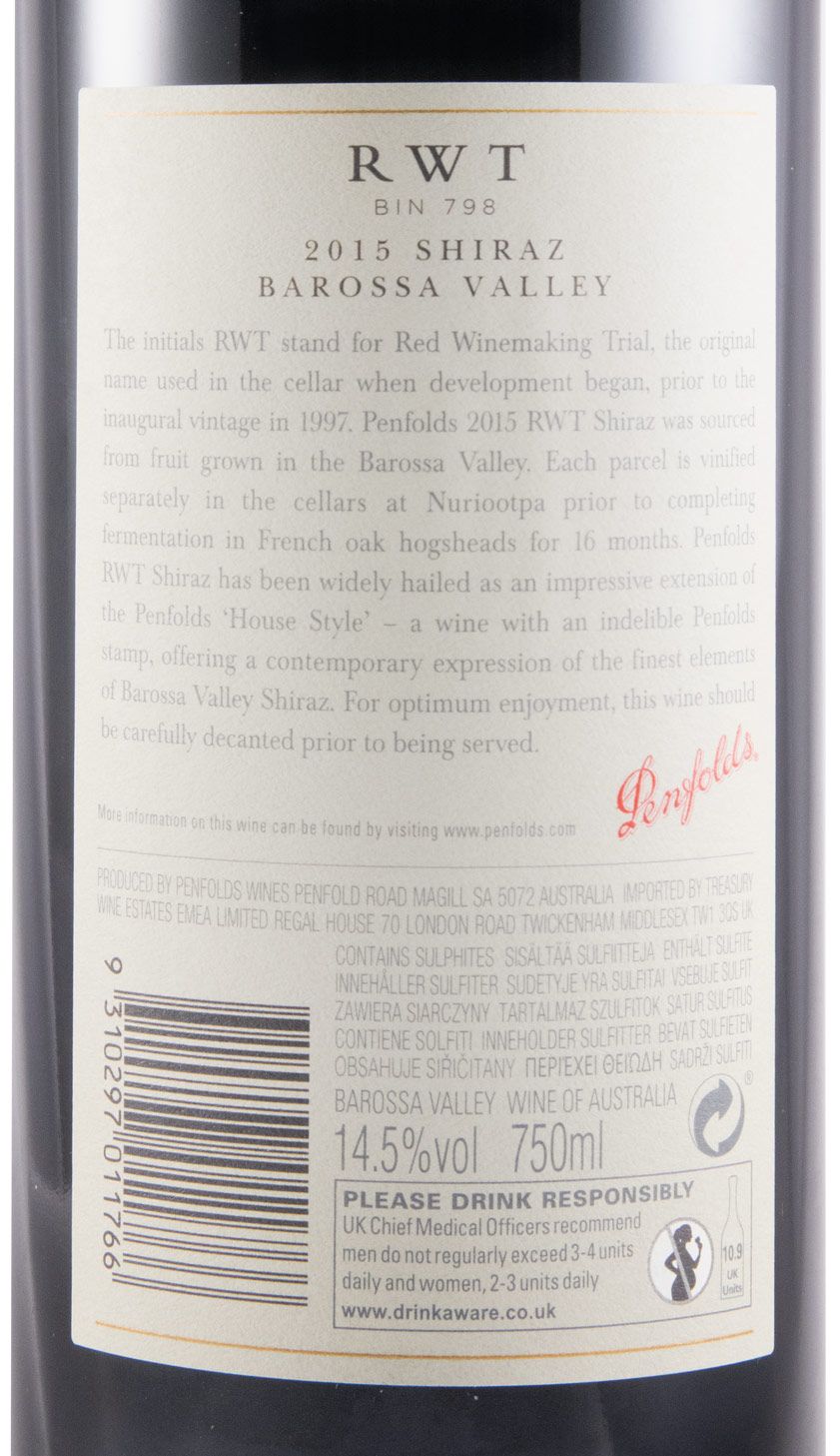 2015 Penfolds Bin 798 Barrosa Valley red