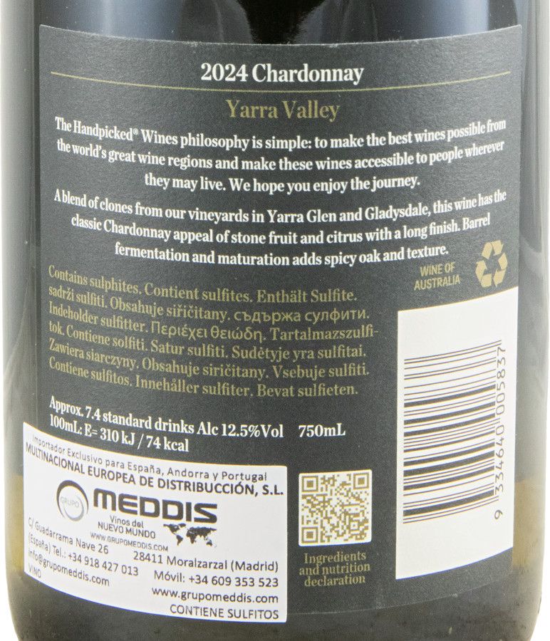 2024 Handpicked Collection Chardonnay Yarra Valley branco