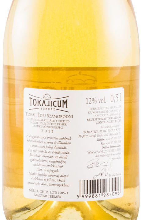 2017 Tokaji Tokajicum Édes Szamorondni Late Harvest white 50cl