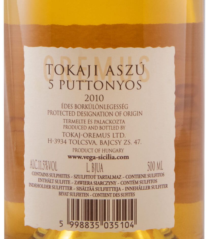 2010 Tokaji Oremus Aszú 5 Puttonyos branco 50cl
