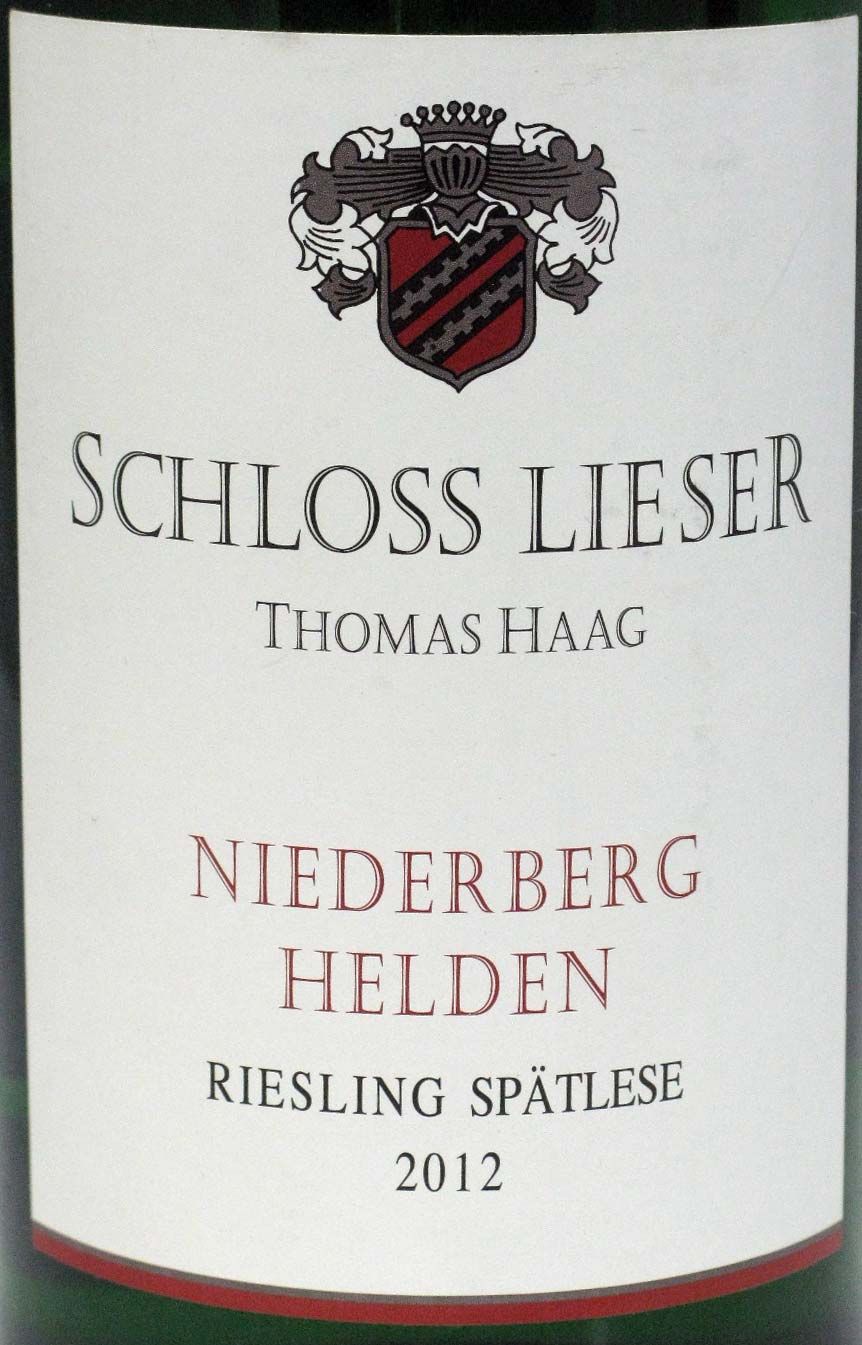 2012 Niederberg Schloss Lieser Helden Riesling Spätlese white