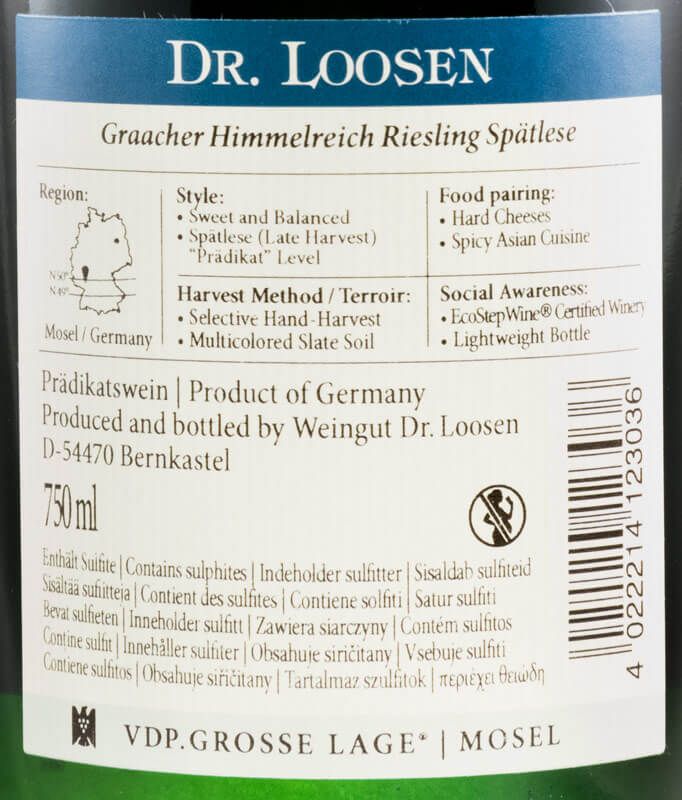 2004 Dr. Loosen Graacher Himmelreich Riesling Spätlese white