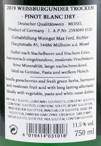 2019 Max Ferd. Richter Pinot Blanc white