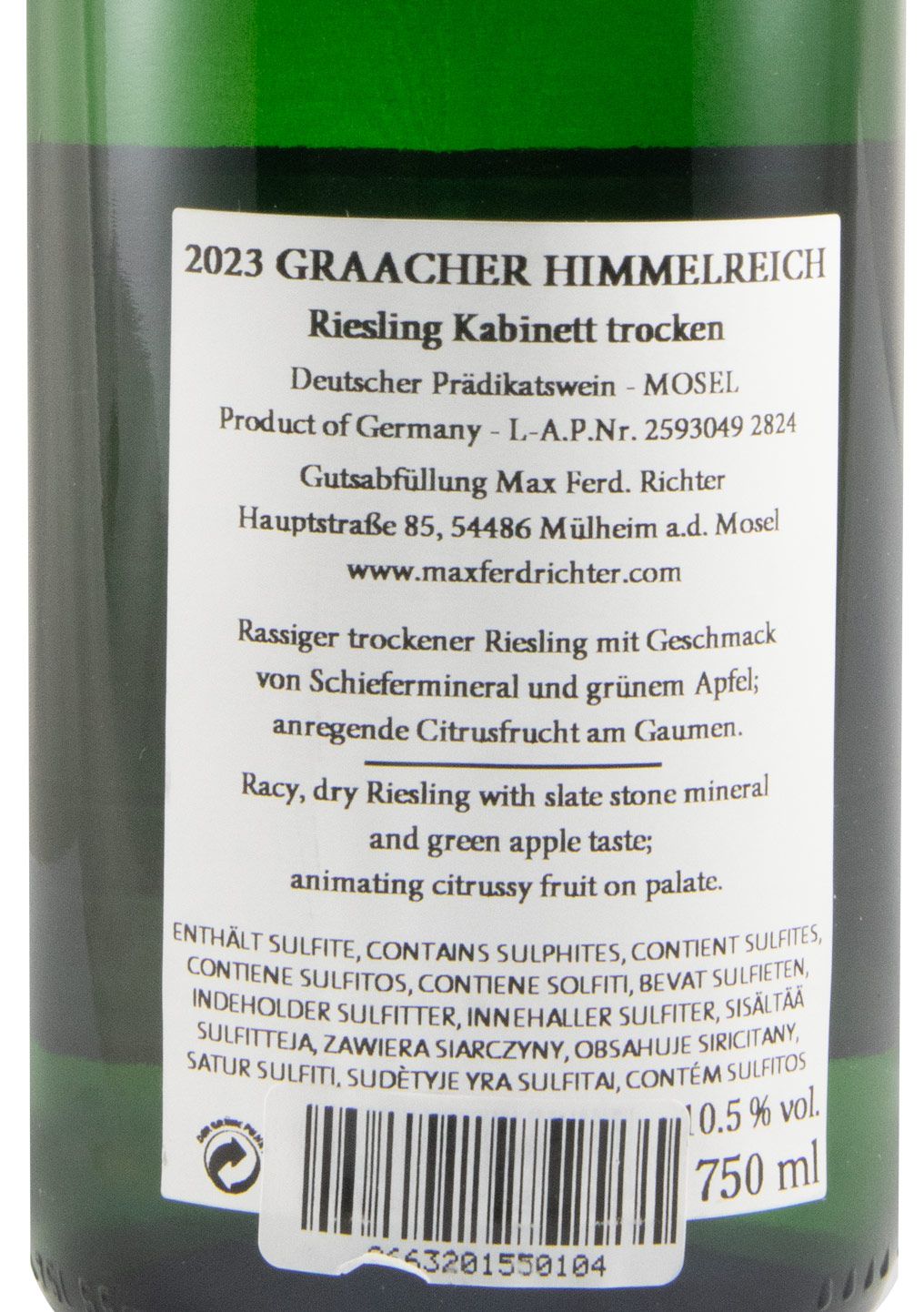 2023 Max Ferd. Richter Graacher Himmelreich Riesling Kabinett branco