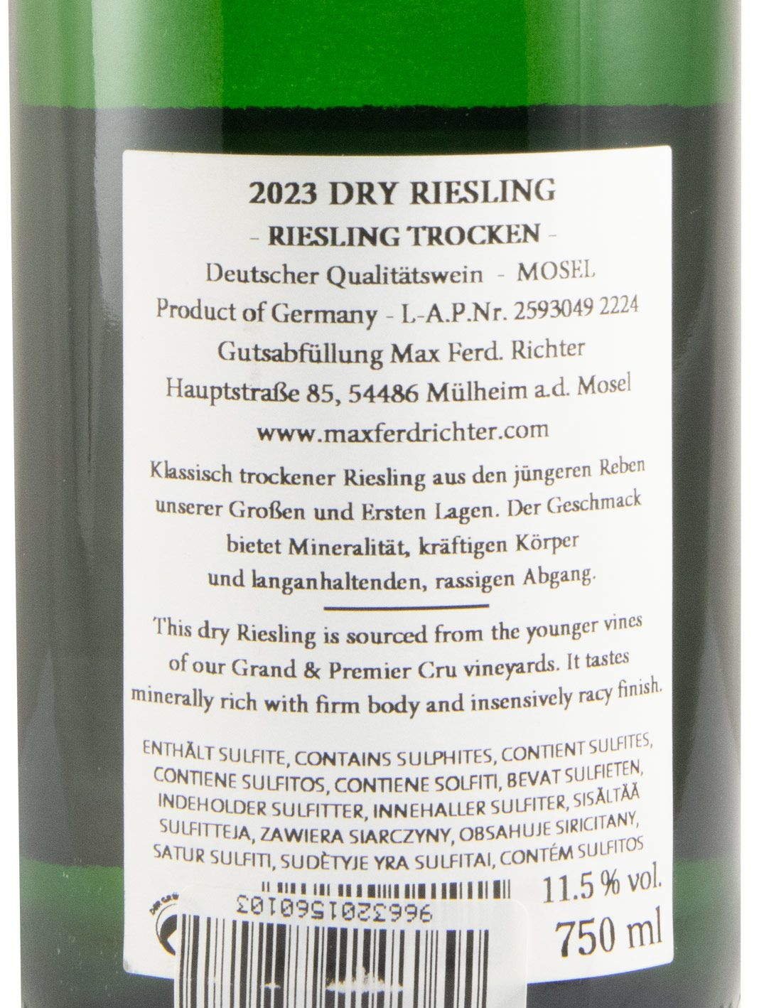 2023 Max Ferd. Richter Riesling Dry branco