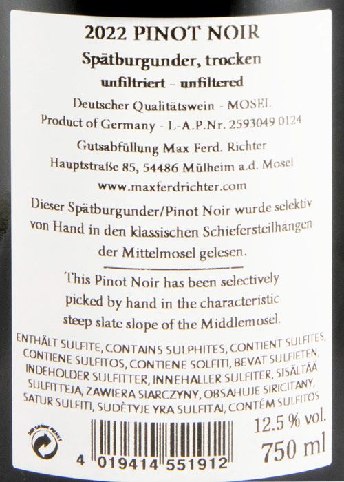 2022 Max Ferd. Richter Pinot Noir tinto