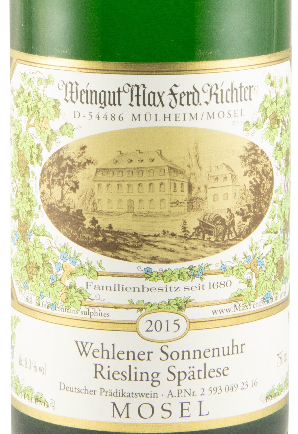 2015 Max Ferd. Richter Wehlener Sonnenuhr Riesling Spätlese branco