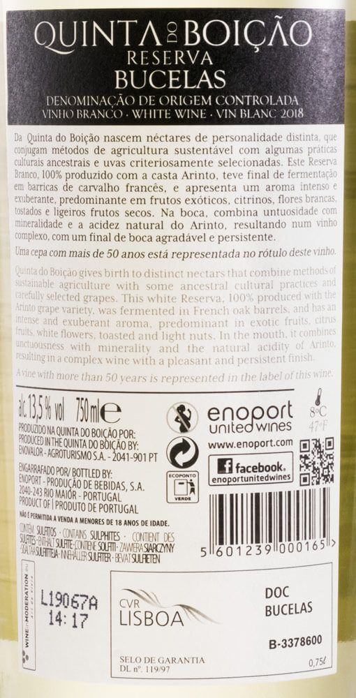2018 Quinta do Boição Arinto Reserva branco