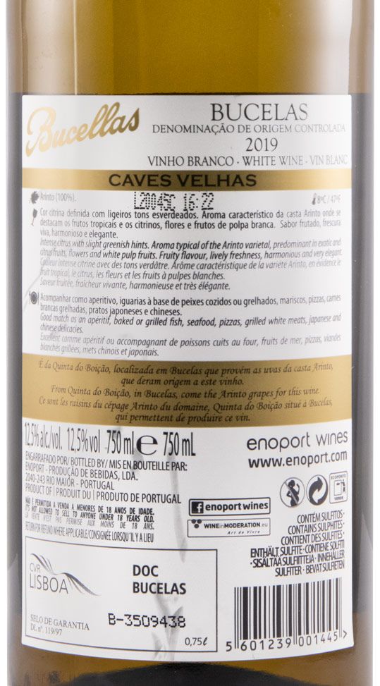 2019 Caves Velhas Bucellas Arinto white