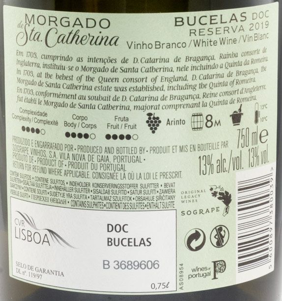 2019 Morgado de Sta. Catherina branco