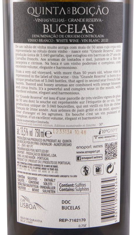 2021 Quinta do Boição Vinhas Velhas Grande Reserva branco