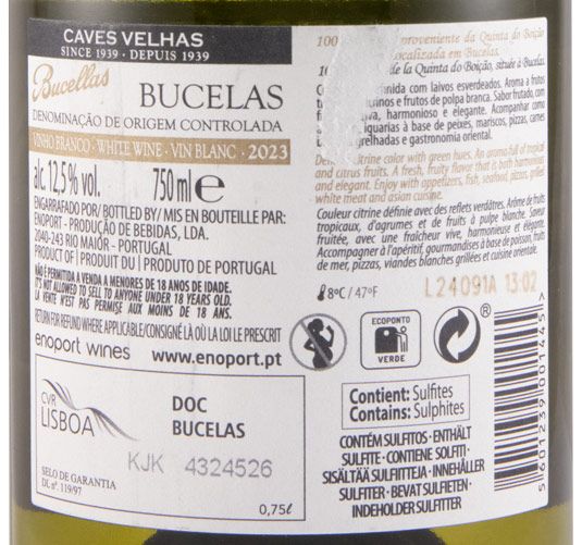 2023 Caves Velhas Bucellas Arinto branco
