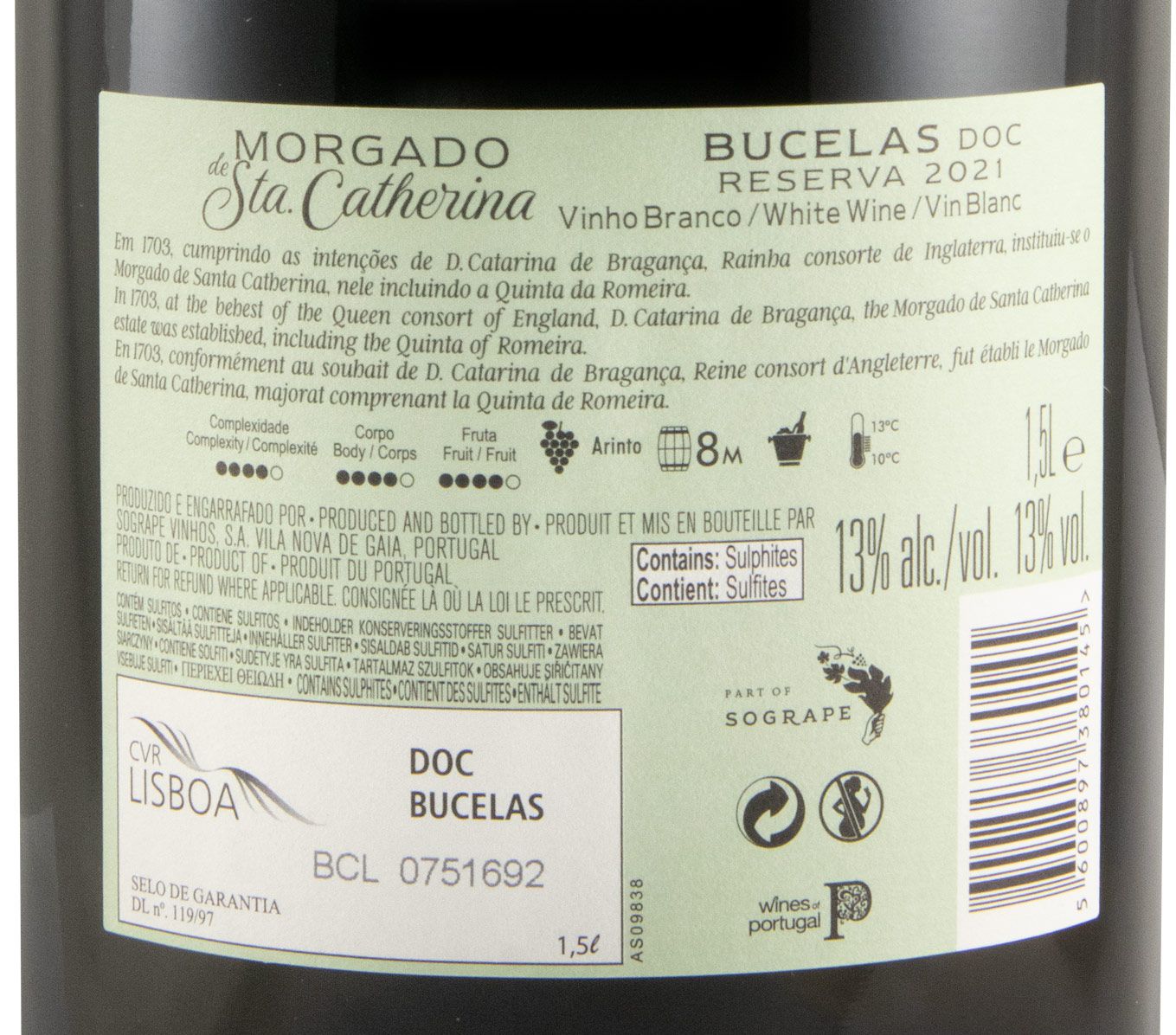 2021 Morgado de Sta. Catherina Reserva branco 1,5L