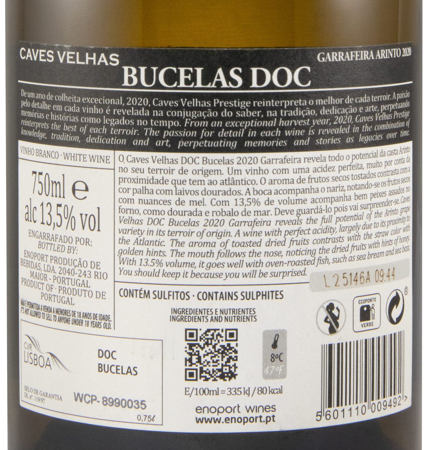2020 Caves Velhas Garrafeira Arinto branco